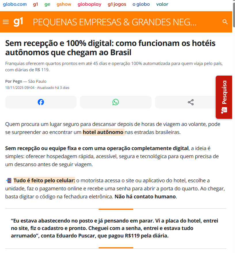 REPORTAGEM SOBRE CONSTRUÇÃO MODULAR REDBOX HOTEL NEGOCIO