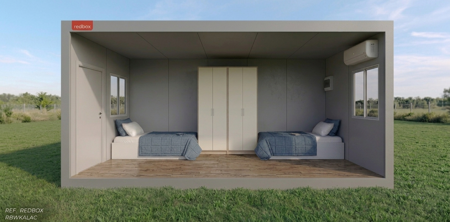Módulo Container Alojamento para duas pessoas em canteiro de obra