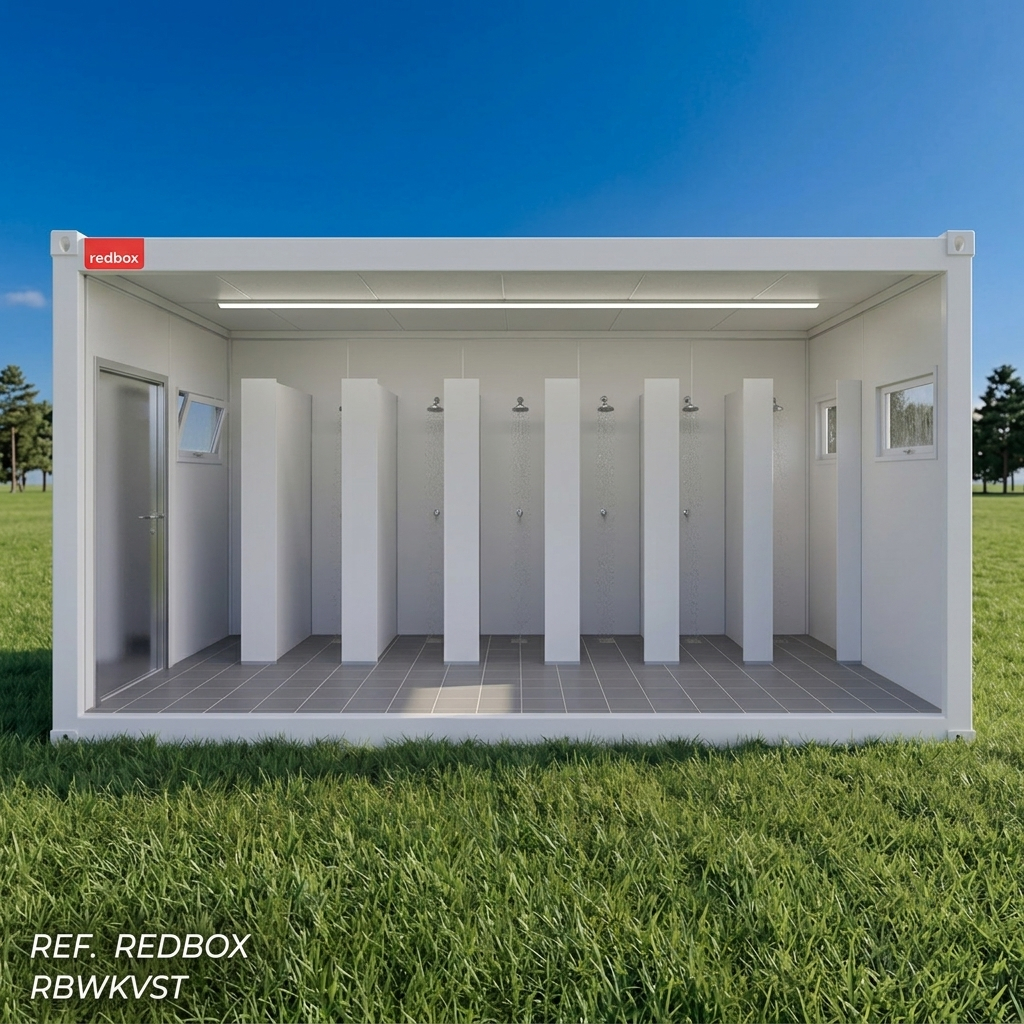 Módulo Container vestiários, em canteiro de obra