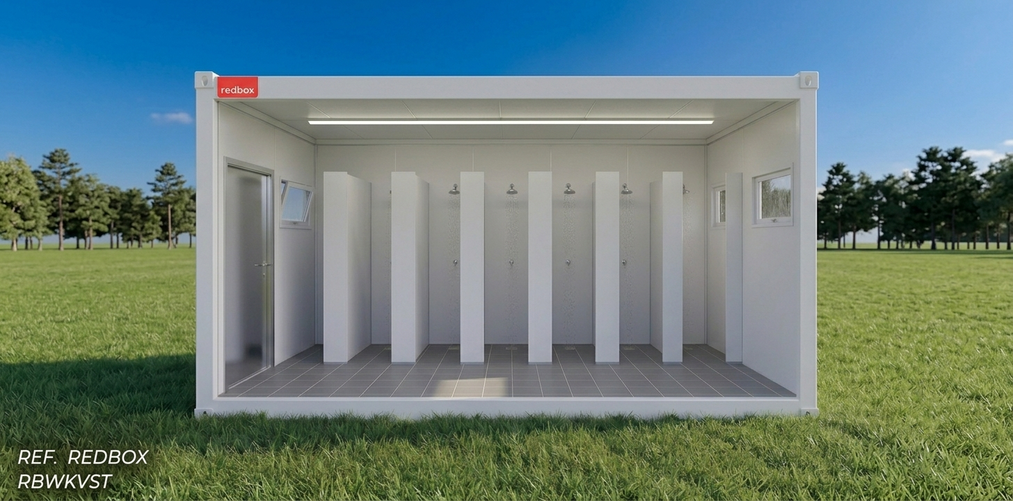 Módulo Container Vestiários, em canteiro de obra
