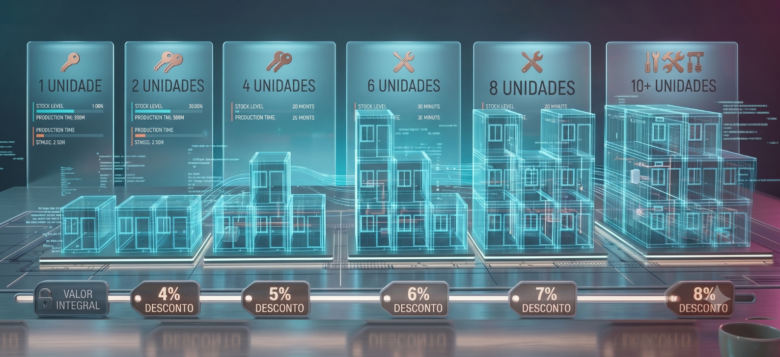 desconto progressivo na compra de container gratis